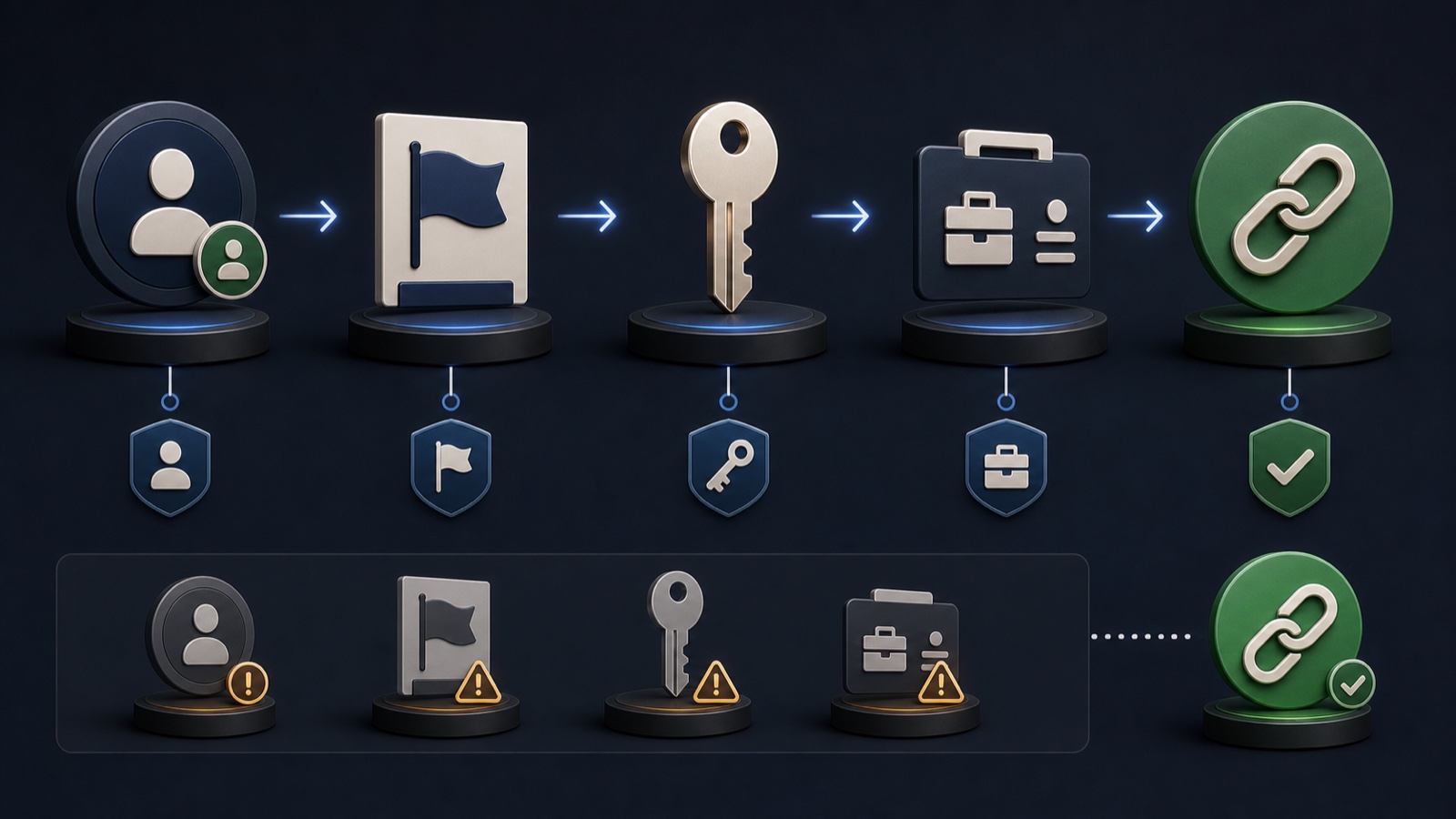An Instagram business profile connects through a Page and permissions gate to an advertising account