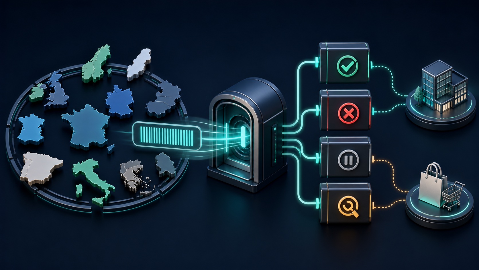 European business records pass through country-prefix, VAT-number, VIES response, and manual-review checkpoints