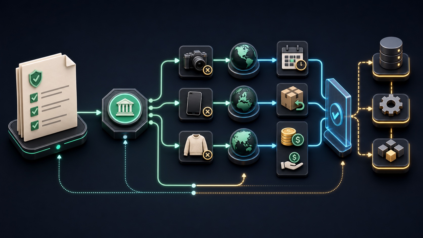 A visible merchant return policy maps into organization and product-level structured data before validation and precedence checks