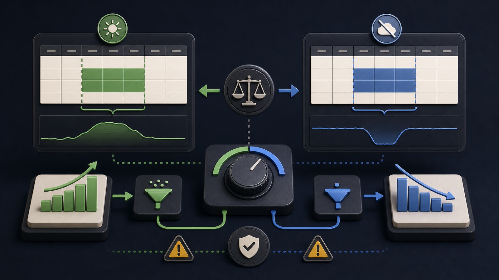 A Smart Bidding control compares an expected short demand event with a conversion tracking outage window